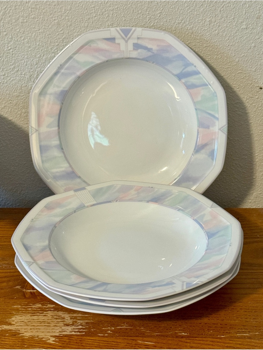 Vintage Savoir Vivre "Celina" Y0010 Rimmed Soup Bowls - Set of 4